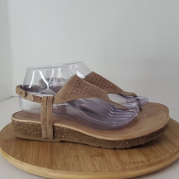 Aetrex Sandalistas Tan Leather Thong Sandal Women's Size 11 - Picture 2 of 10